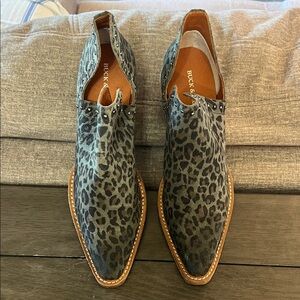 Buck & Brana Leopard Suede Booties Size 7 NEW